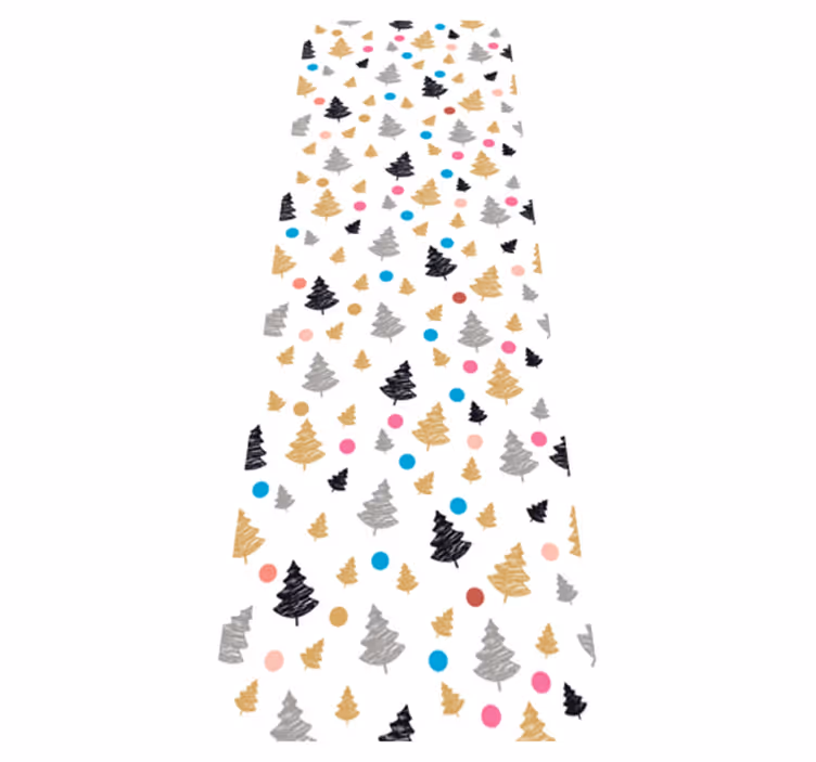 Bedroom vinyl rug with colorful tree dot design - TenStickers
