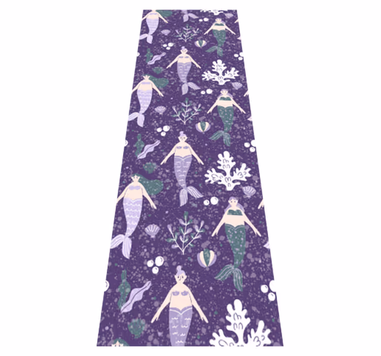 Mermaid splash bedroom vinyl rug - TenStickers