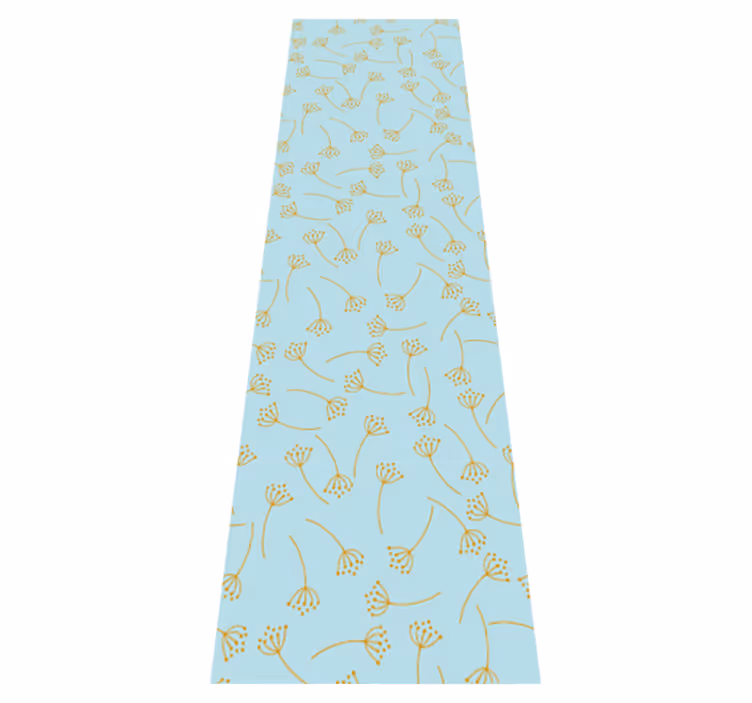 Bedroom vinyl rug in blue nordic plants design - TenStickers