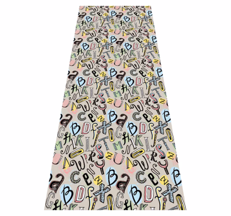 Bedroom vinyl rug with nordic design letters - TenStickers