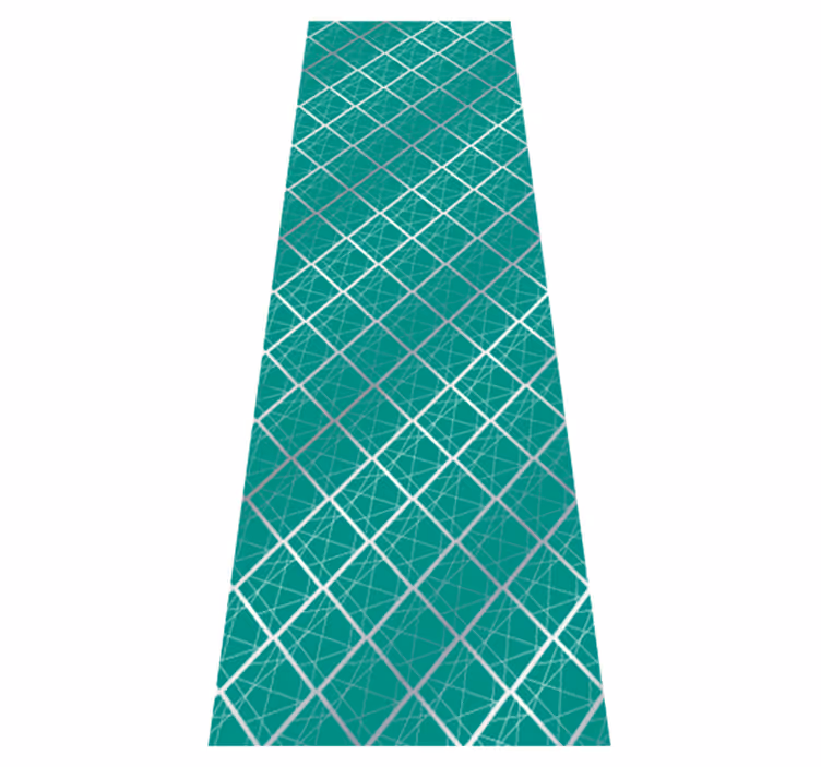 Bedroom vinyl rug with green tile design - TenStickers