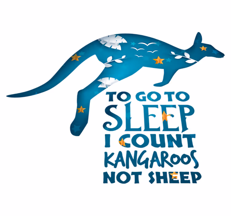 Bedroom vinyl rug sleep counting kangaroo - TenStickers