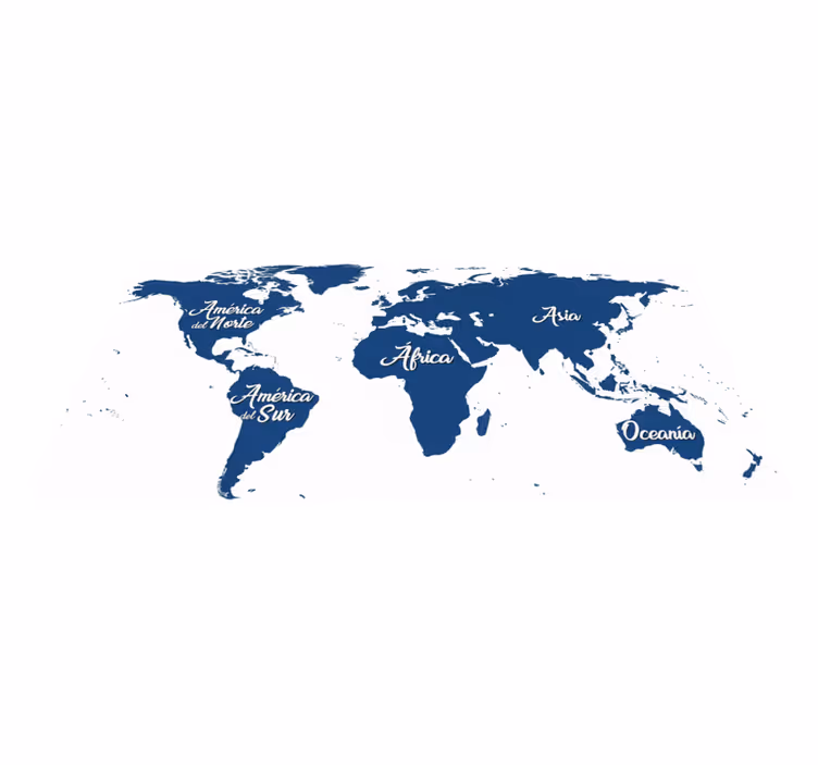 Bedroom vinyl rug classic blue world map design - TenStickers