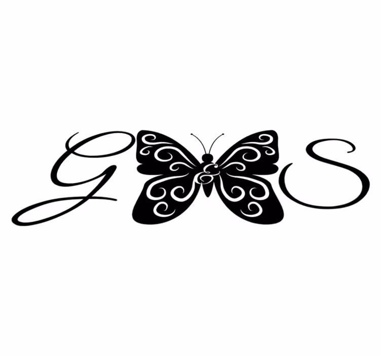 Bedroom vinyl rug butterfly with letters - TenStickers