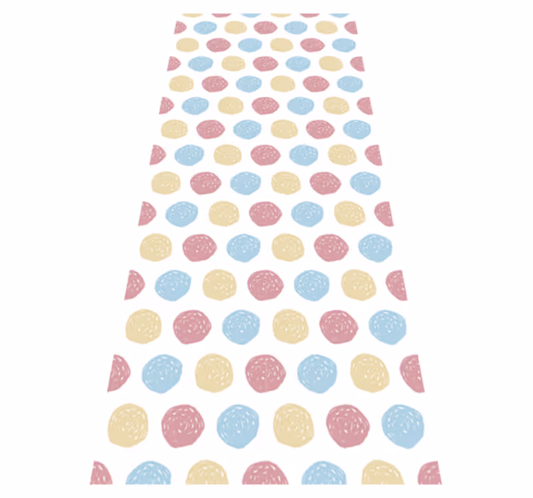Scandinavian vinyl rug in pastel polka dots - TenStickers