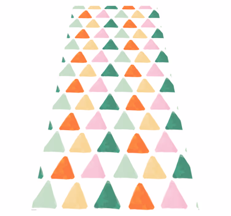 Scandinavian vinyl rug with pastel triangle pattern - TenStickers