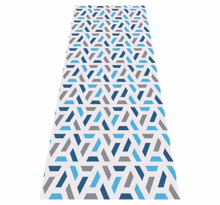 Scandinavian vinyl rug in blue and green geometric pattern - TenStickers