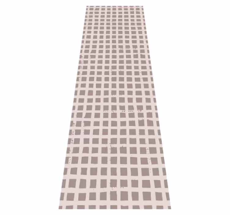 Scandinavian vinyl rug with checked pattern in warm brown - TenStickers