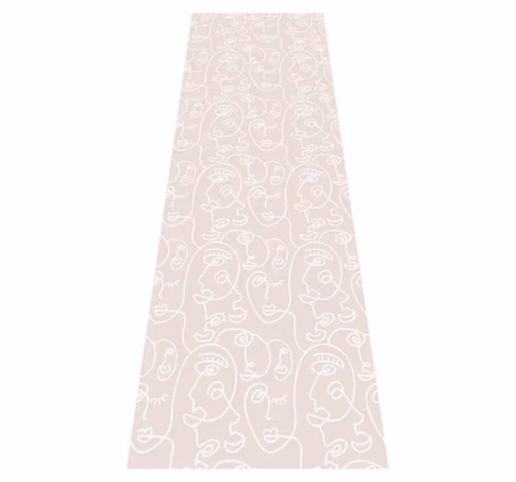 Scandinavian vinyl rug in pink and white pattern - TenStickers
