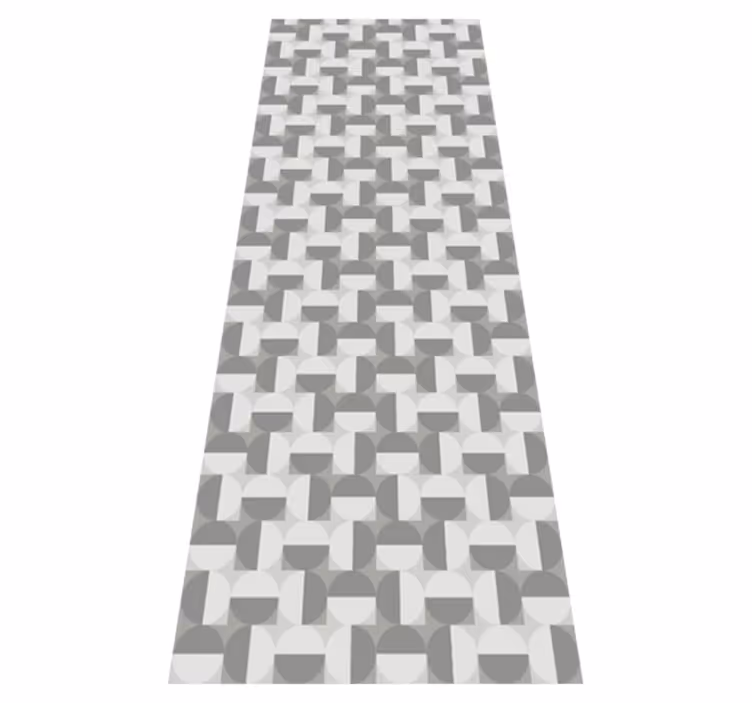 Scandinavian vinyl rug in gray circle pattern - TenStickers