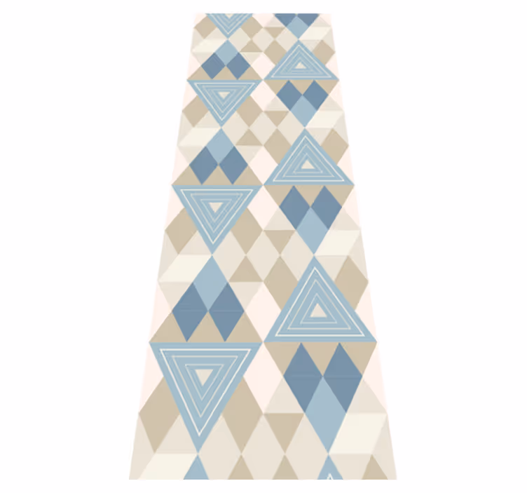 Scandinavian vinyl rug with blue geometric pattern - TenStickers