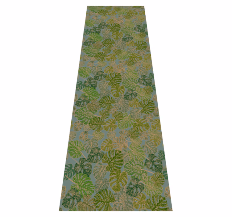 Scandinavian vinyl rug with japandi monstera leaves - TenStickers