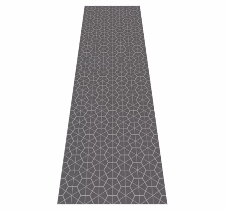 Scandinavian vinyl rug with minimal hexagon design - TenStickers