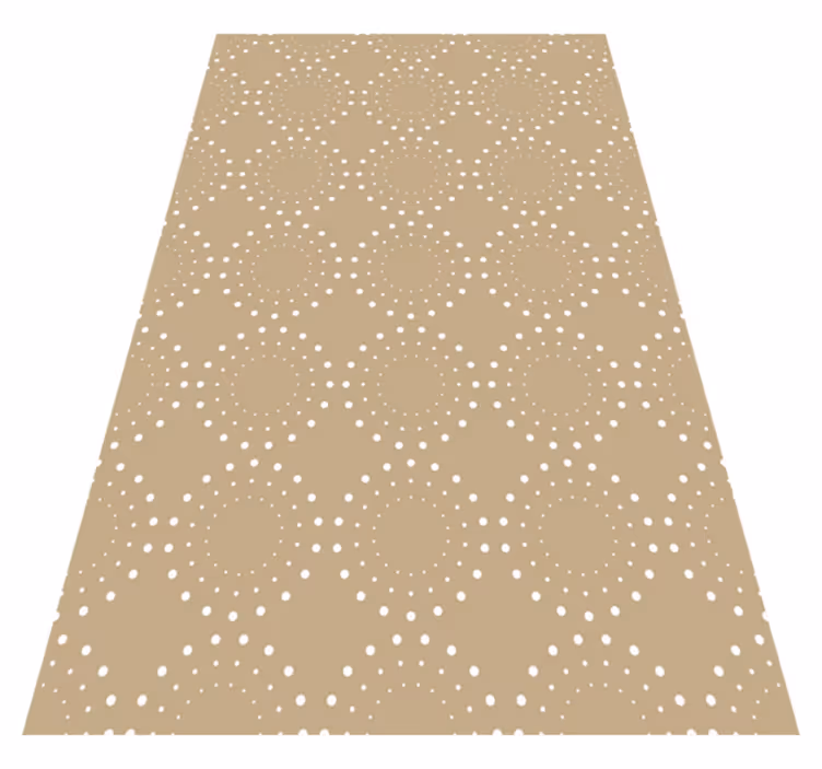 Scandinavian vinyl rug in light beige with white circles - TenStickers