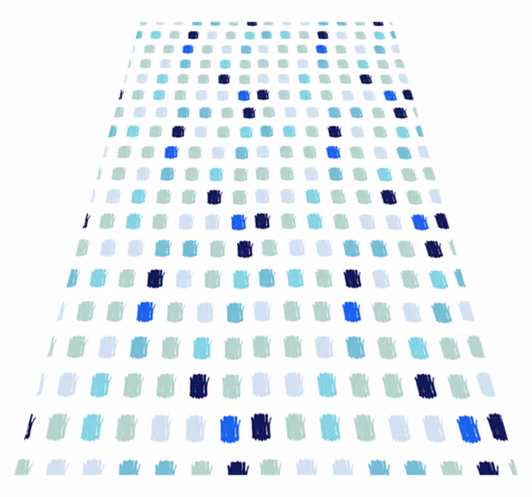 Scandinavian vinyl rug in varying shades of blue - TenStickers