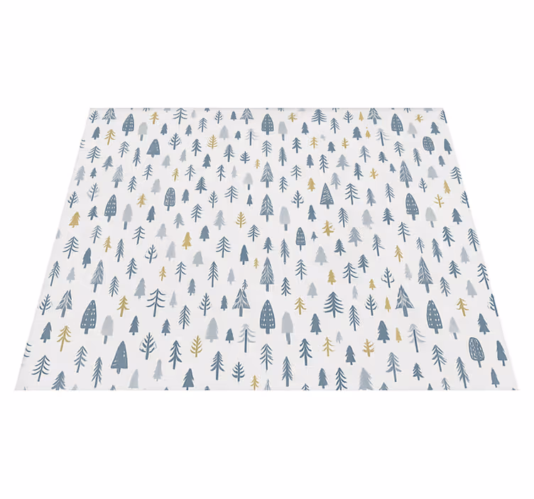 Scandinavian vinyl rug nordic winter forest design - TenStickers