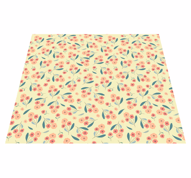 Nature vinyl rug with rose design - TenStickers