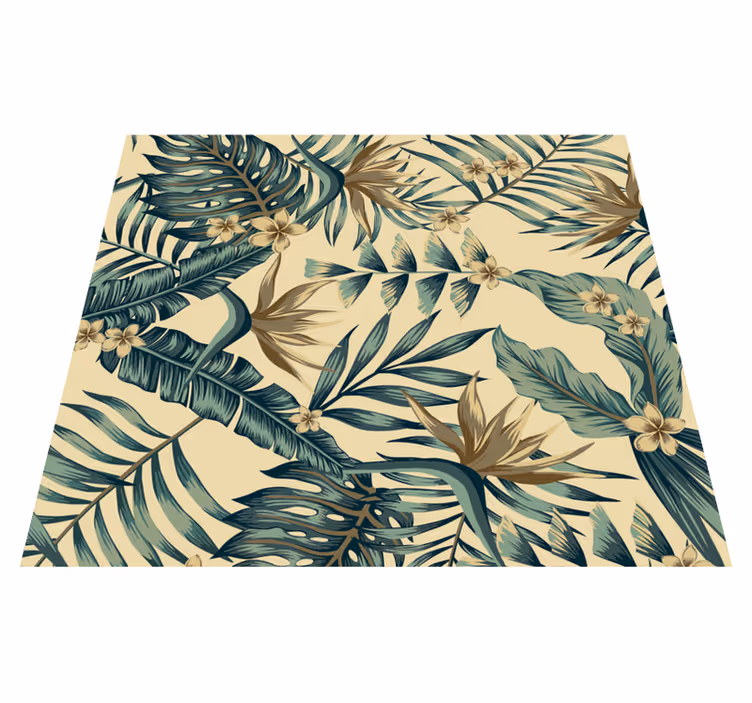 Nature vinyl rug tropical foliage - TenStickers