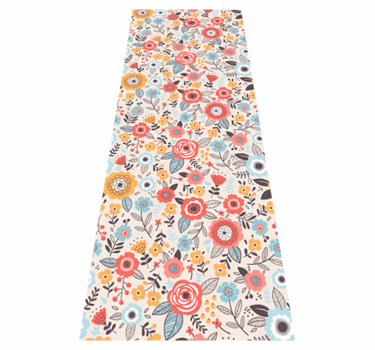 Nature vinyl rug flowerprint ditsy design - TenStickers