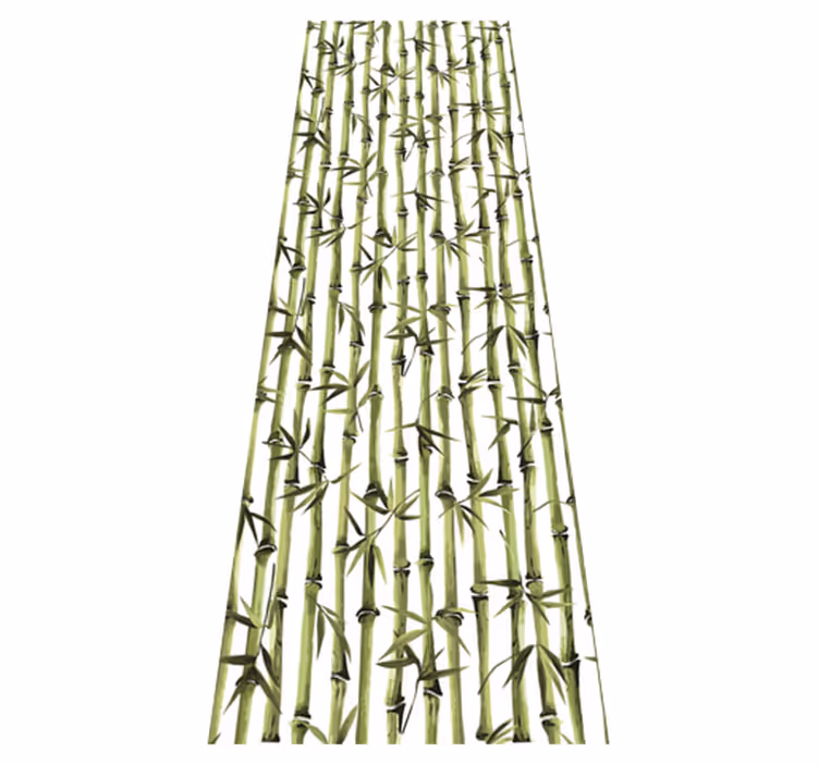 Nature vinyl rug bamboo pattern branches - TenStickers
