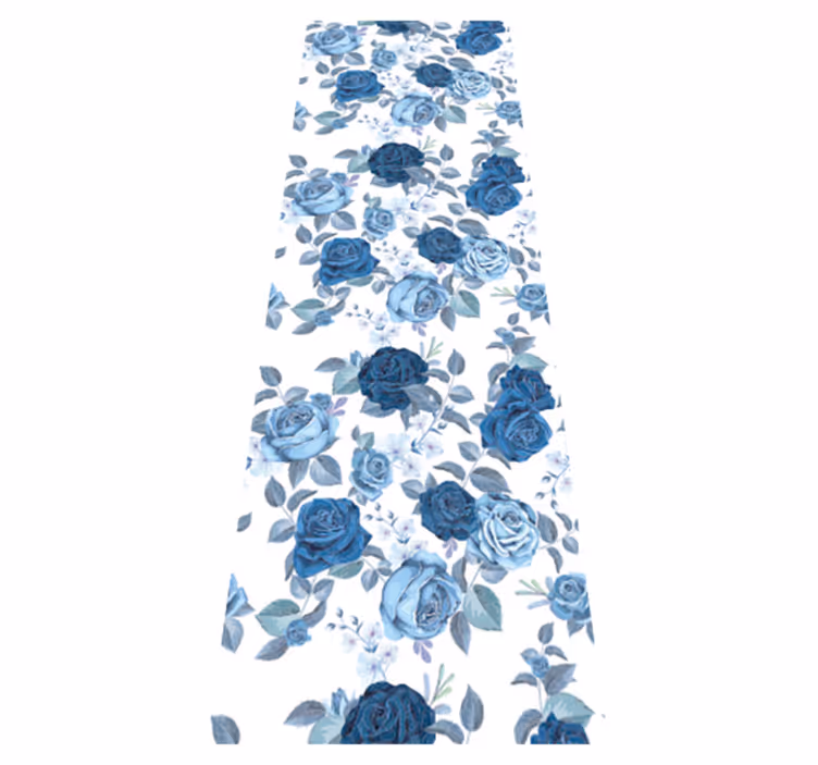 Nature vinyl rug in blue and wild design - TenStickers