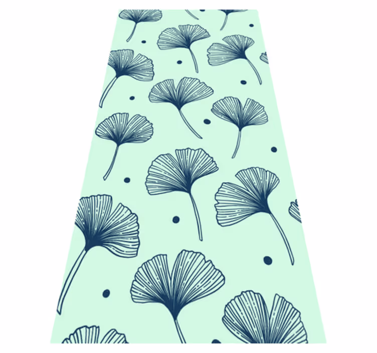 Nature vinyl rug floral blue wallpaper - TenStickers