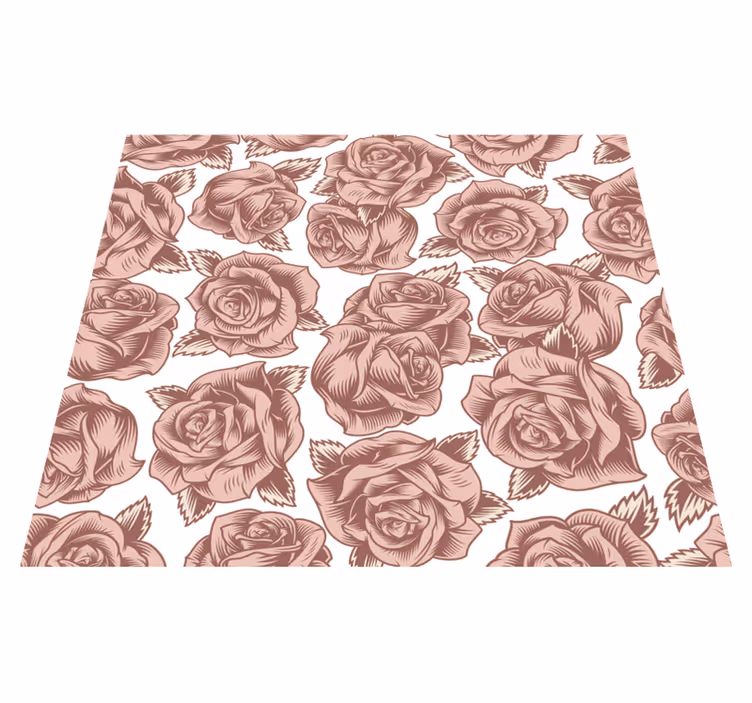 Retro roses nature vinyl rug - TenStickers