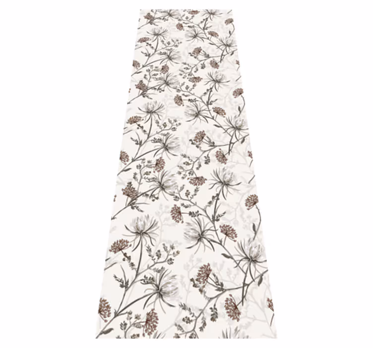 Nature vinyl rug vintage beige floral minimalism - TenStickers