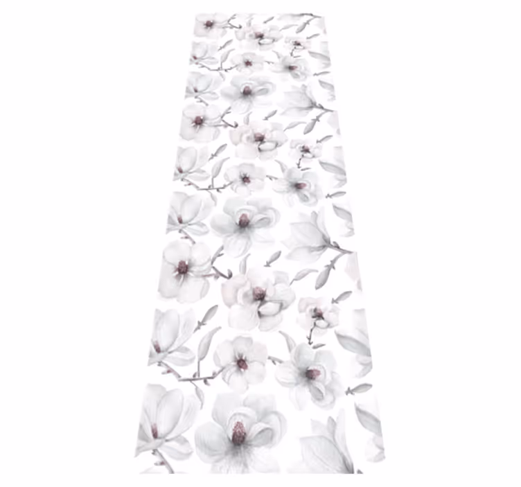 Nature vinyl rug elegant branch with magnolia flower - TenStickers