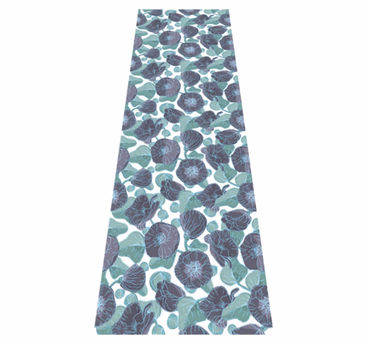 Nature vinyl rug mallow blossom design - TenStickers