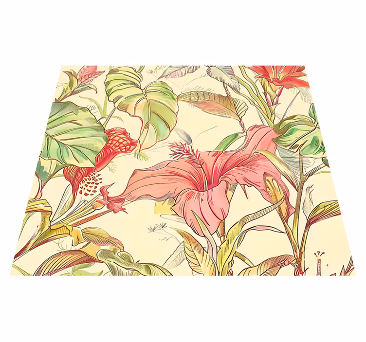 Nature vinyl rug english floral design - TenStickers