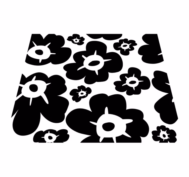 Nature vinyl rug black poppy - TenStickers