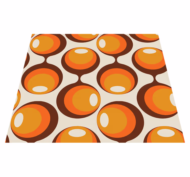 Vintage vinyl rug in semi-oblong 70's design - TenStickers