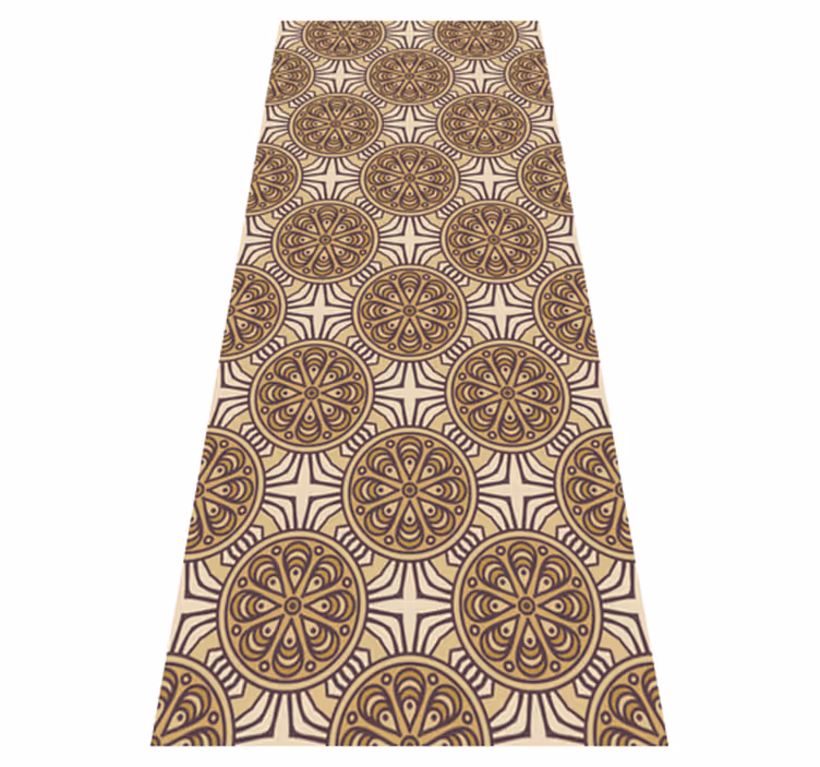 Vintage vinyl rug in damask circle design - TenStickers