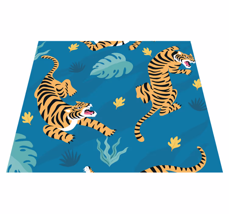 Animal vinyl rug with tiger design - TenStickers