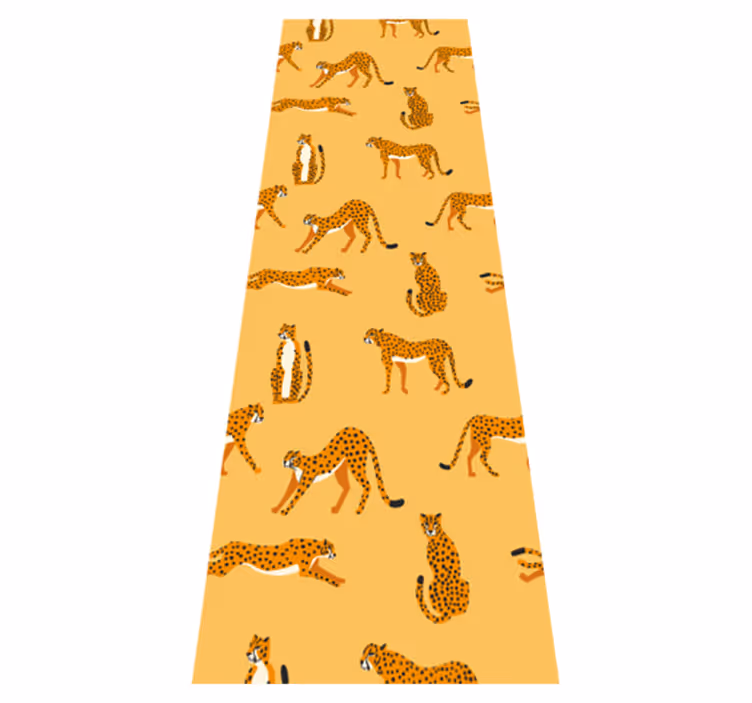 Animal vinyl rug with yellow leopard graphic pattern - TenStickers
