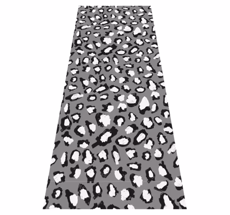 Animal vinyl rug in gray and white leopard print - TenStickers