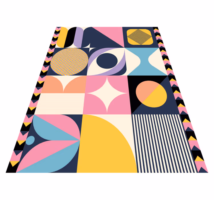 Modern vinyl rug with geometric figure art - TenStickers