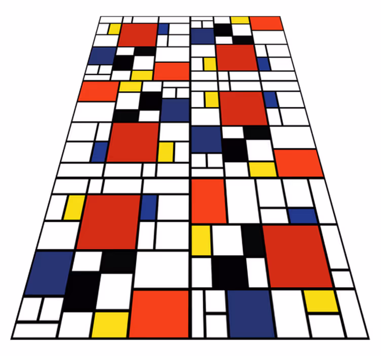 Modern vinyl rug with abstract color blocks - TenStickers