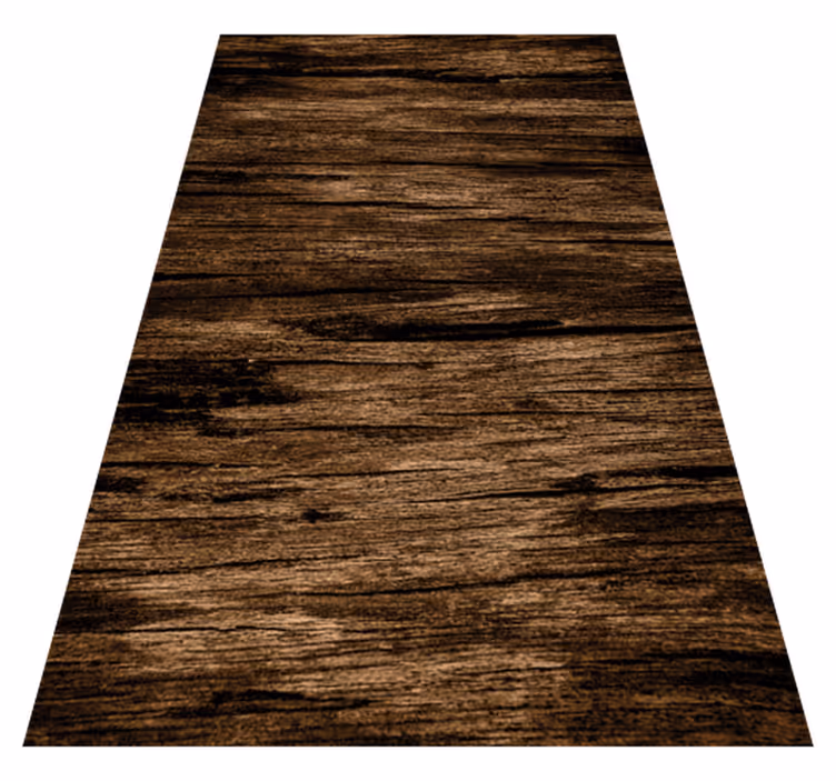 Textured vinyl rug in striped dark brown - TenStickers