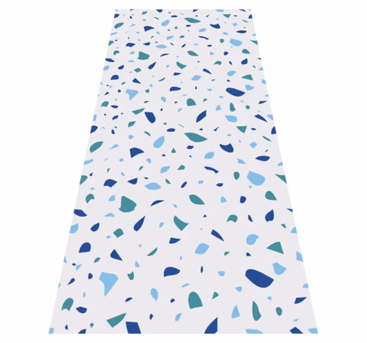 Textured vinyl rug in blue tones terrazzo - TenStickers