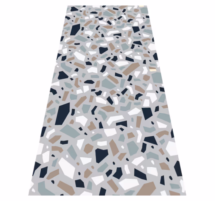 Textured vinyl rug in neutral terrazzo colors - TenStickers