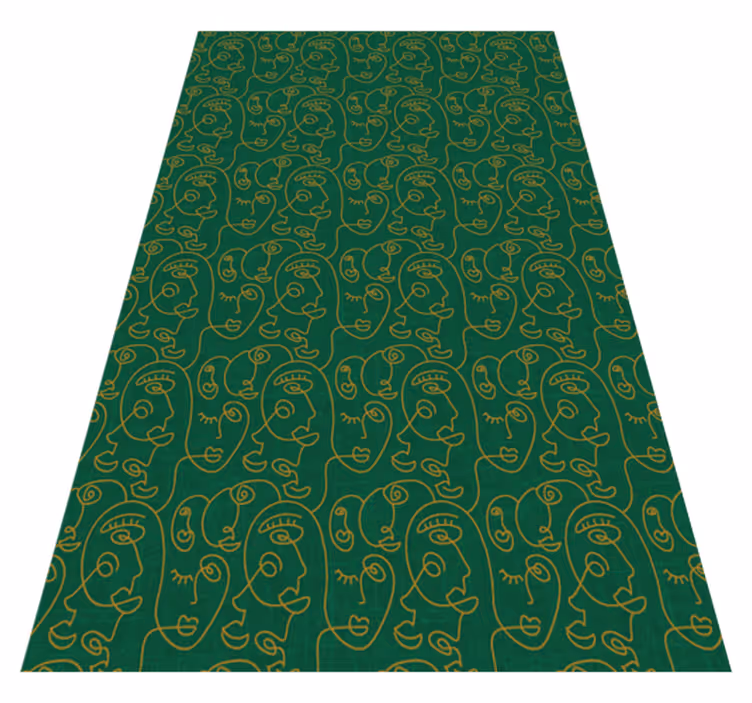 Textured vinyl rug abstract green women design - TenStickers