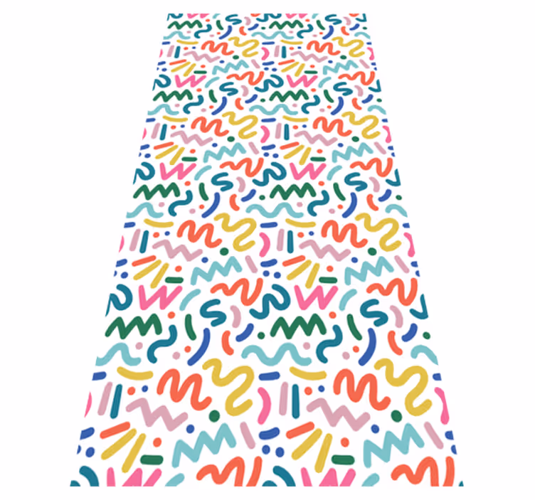 Textured vinyl rug with colorful abstract shapes - TenStickers
