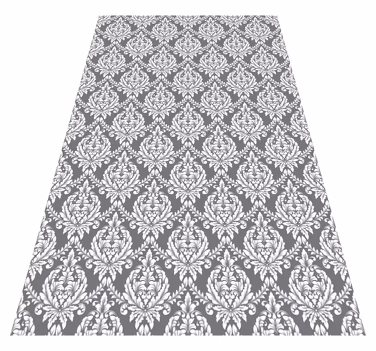 Textured vinyl rug in grey damask pattern - TenStickers