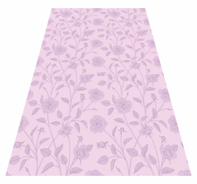 Vintage vinyl rug purple roses oil painting - TenStickers