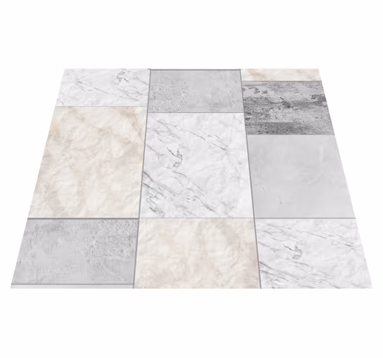 Textured vinyl rug with tile squares pattern - TenStickers