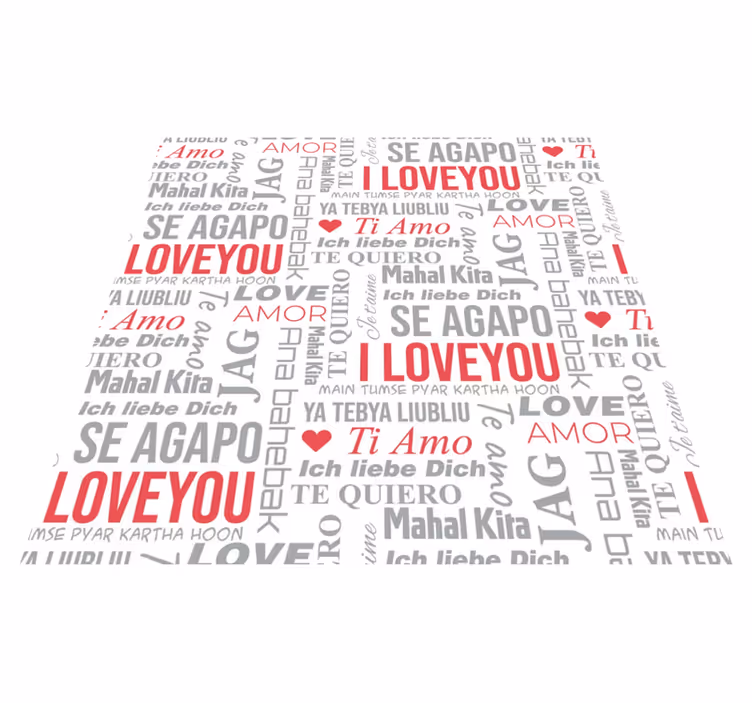 Custom rug je t'aime, te quiero, ich liebe dich - TenStickers