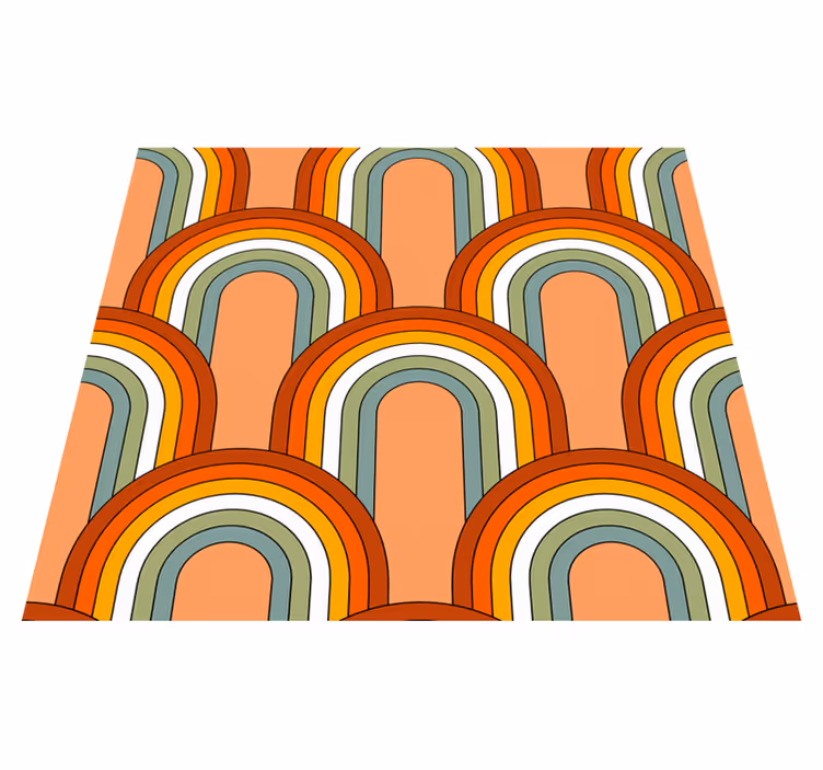 Vintage vinyl rug with 70s rainbow design - TenStickers