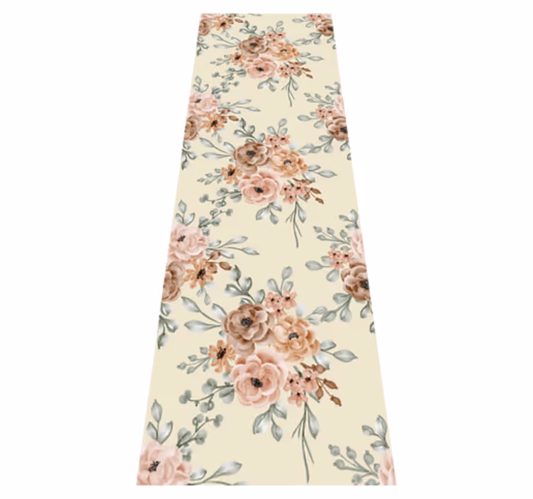 Vintage vinyl rug with romantic rose oil painting - TenStickers